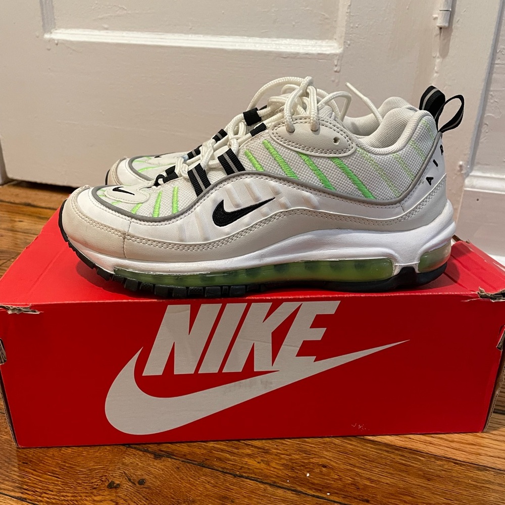 Nike Air Max 98 White with Green Highlights